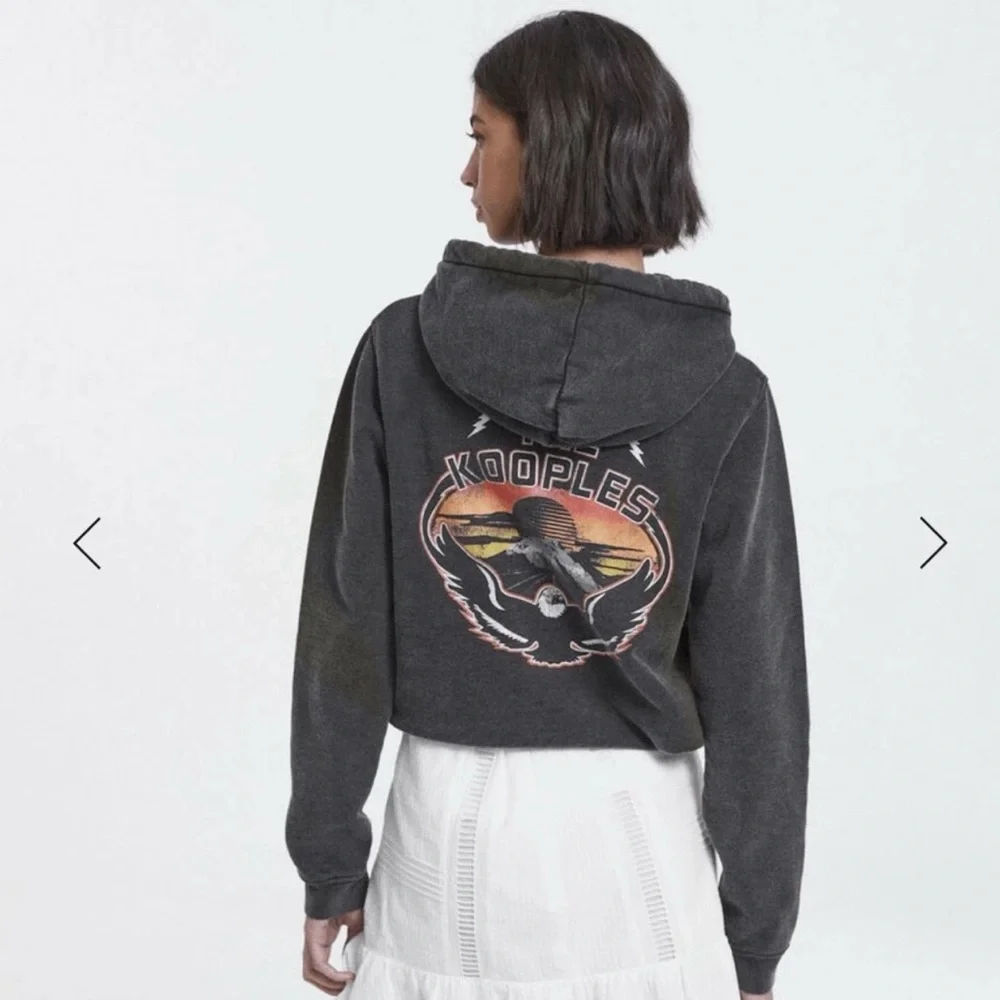 The Kooples Black Graphic Hoodie  Size Small‎